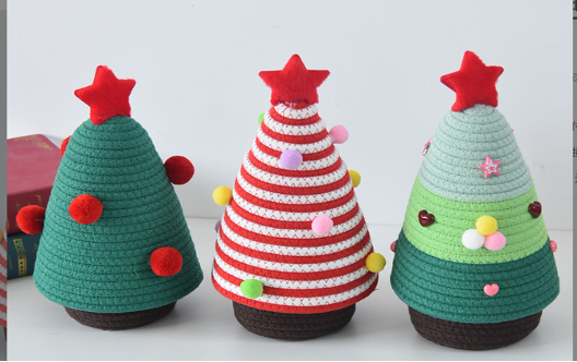 Christmas Tree Design Rope Storage Basket