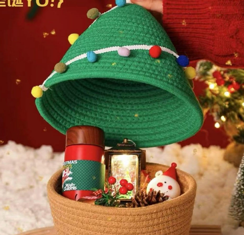 Christmas Tree Design Rope Storage Basket