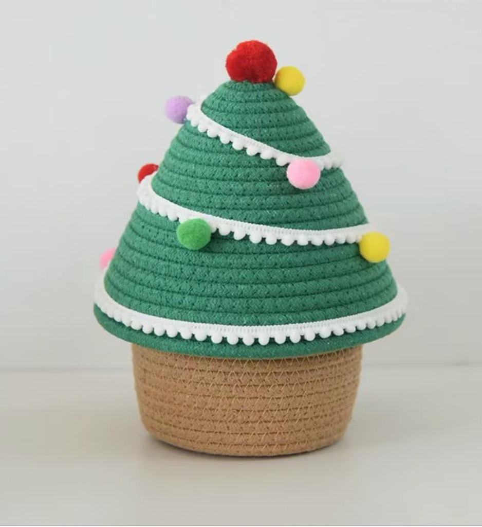 Christmas Tree Design Rope Storage Basket