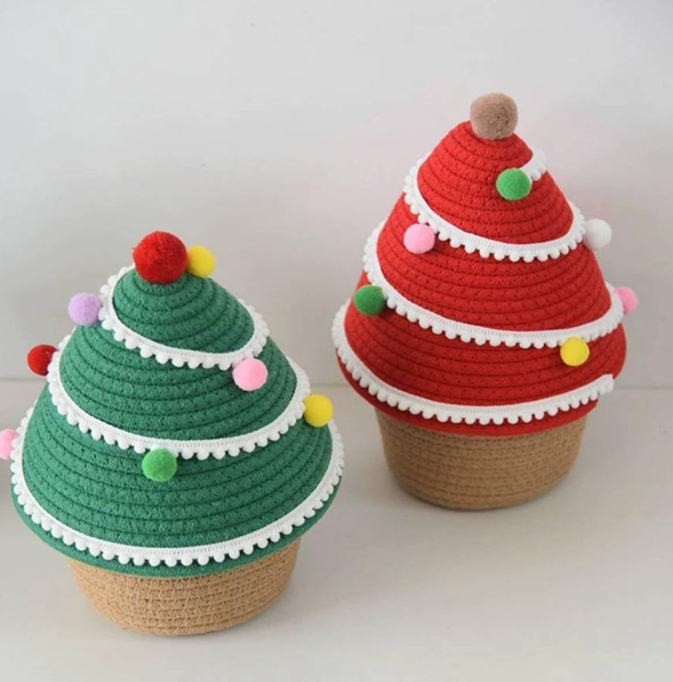 Christmas Tree Design Rope Storage Basket